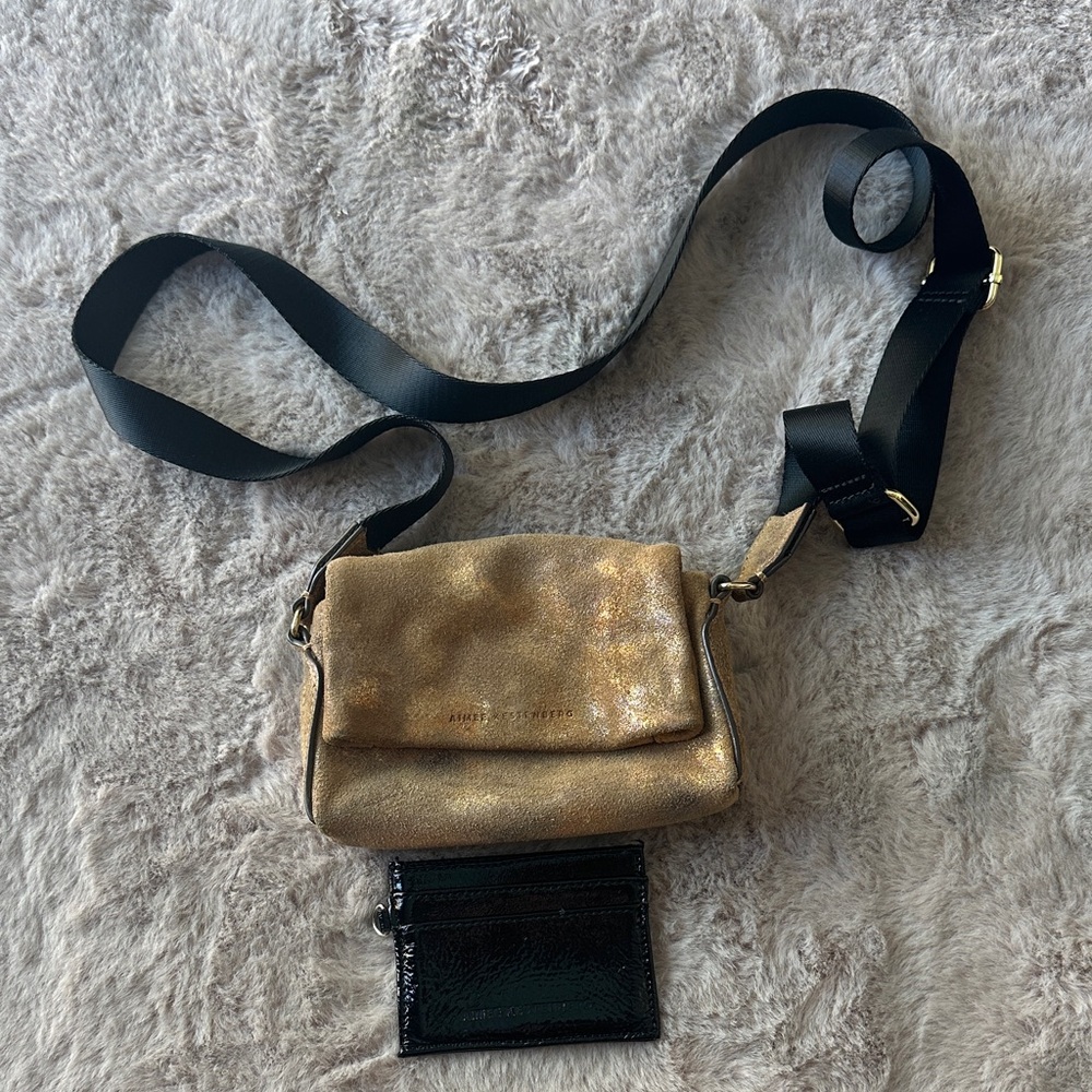 Aimee Kestenberg Mini Gold and black wallet Textured Bag